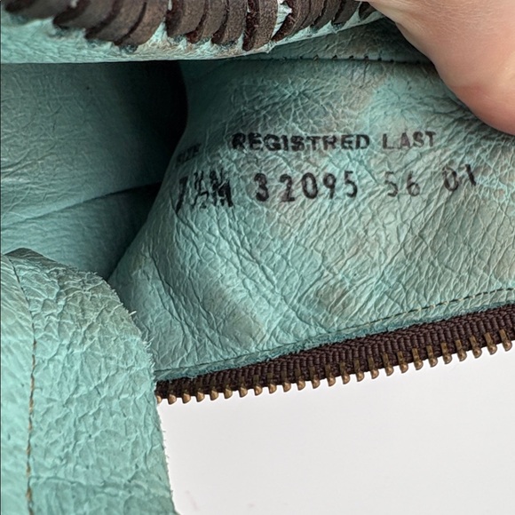 Corral Brown Distressed Fringe Turquoise Ankle Booties Women Size 7 1/2 BLEMISH - Picture 8 of 8